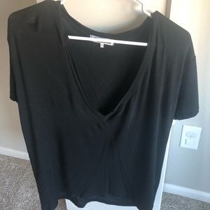 Joah Brown one size plunge t-shirt black new without tags